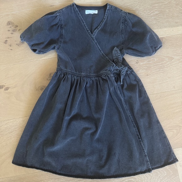 Zara Kids Black Denim Wrap Dress size 10 years - Picture 2 of 6